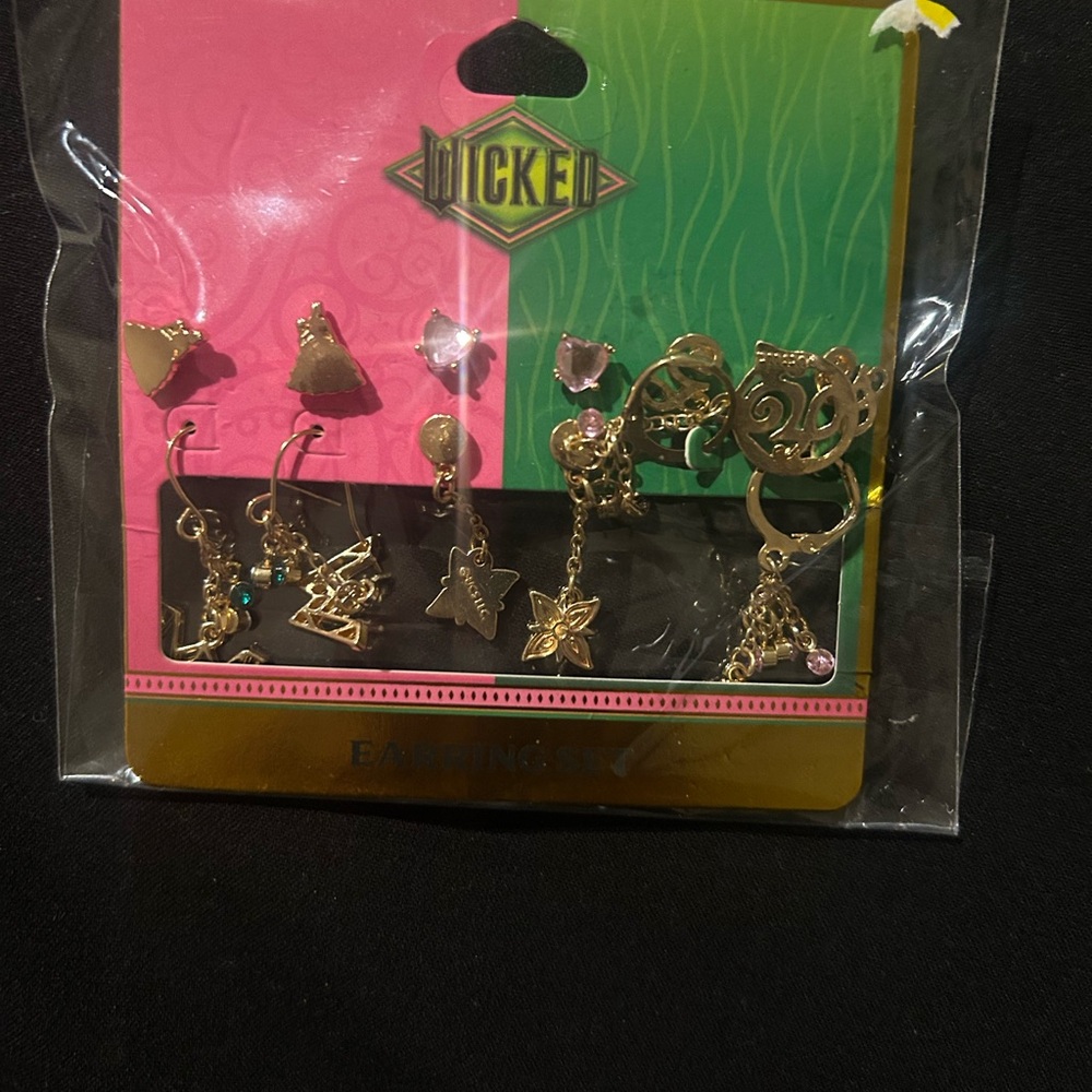 Wicked Gold and Pink Earring Set